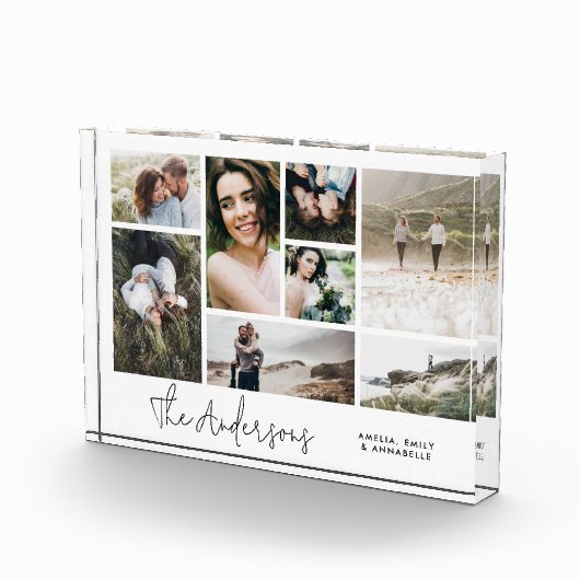 ミニマルモダン数々のエレガント8枚の写真最高の友人 フォトブロック (右)