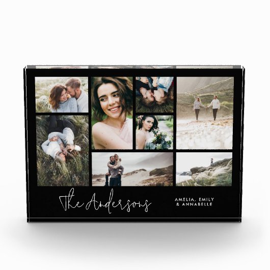 ミニマルモダン数々のエレガント8枚の写真最高の友人 フォトブロック (正面)