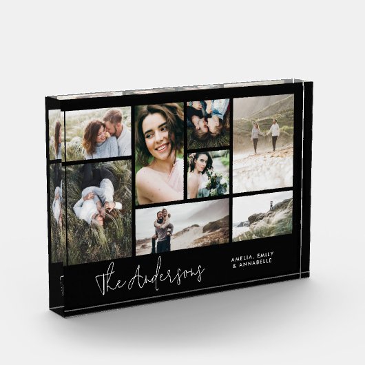 ミニマルモダン数々のエレガント8枚の写真最高の友人 フォトブロック (左)