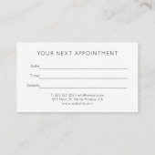 ミニマルモダン書道アポイントメント 予約カード (裏面)