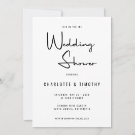 ミニマルモダン書道ウェディングシャワー 招待状