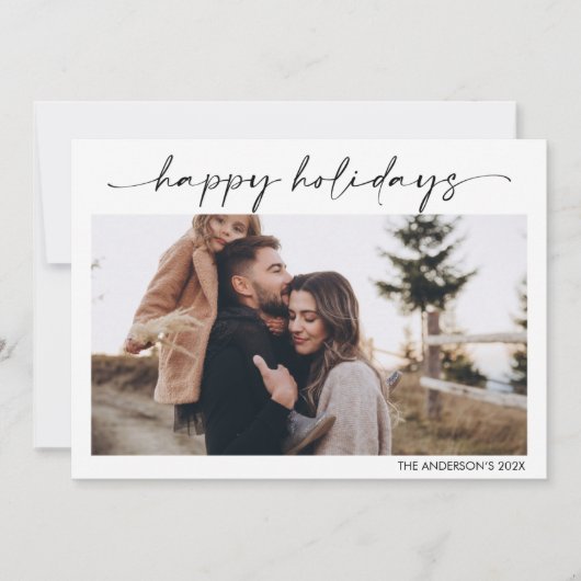 ミニマルモダン書道クリスマスフォトカード 招待状 (正面)