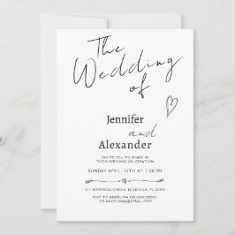 ミニマルモダン書道結婚式招待状 招待状