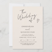 ミニマルモダン書道結婚式招待状 招待状 (正面)