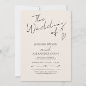 ミニマルモダン書道結婚式招待状 招待状 (正面)