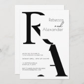 ミニマルモダン書道結婚式招待状 招待状 (正面/裏面)