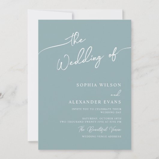 ミニマルモダン書道結婚式招待状 招待状 (正面)