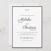 ミニマルモダン書道結婚式招待状 招待状 (正面)