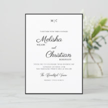 ミニマルモダン書道結婚式招待状