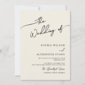 ミニマルモダン書道結婚式招待状 招待状 (正面)