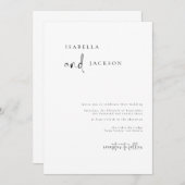 ミニマルモダン書道結婚式招待状 招待状 (正面/裏面)