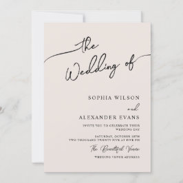 ミニマルモダン書道結婚式招待状 招待状