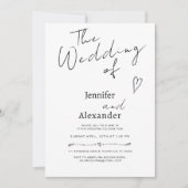 ミニマルモダン書道結婚式招待状 招待状 (正面)