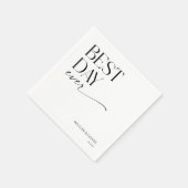 ミニマルモダン最高のデイ・エ結婚ーバー スタンダードカクテルナプキン (角)