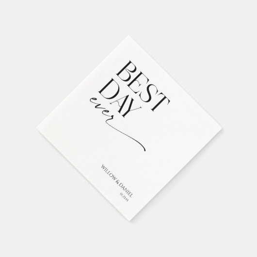 ミニマルモダン最高のデイ・エ結婚ーバー スタンダードカクテルナプキン (角)