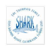 ミニマルモダン海シャークシンプルかわいい セルフインキングスタンプ (デザイン)