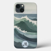 ミニマルモダン海波水彩画キャンバス Case-Mate iPhoneケース (裏面)
