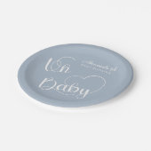 ミニマルモダン男の赤ちゃんシャワーブルー ペーパープレート (アングル)