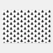 ミニマルモダン白黒クリスマスツリー ラッピングペーパーシート (正面3)