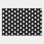 ミニマルモダン白黒クリスマスツリー ラッピングペーパーシート (正面2)