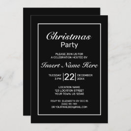 ミニマルモダン白黒クリスマス 招待状