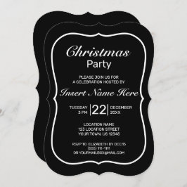 ミニマルモダン白黒クリスマス 招待状