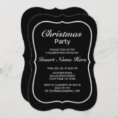 ミニマルモダン白黒クリスマス 招待状 (正面/裏面)
