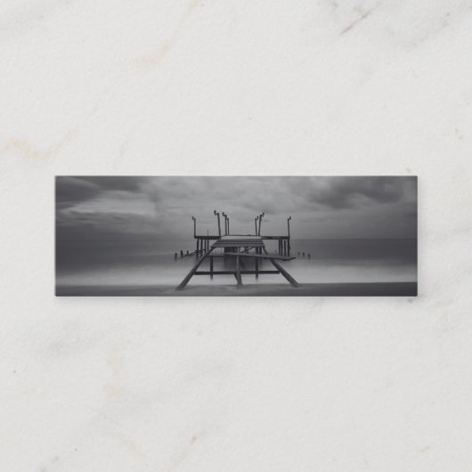 ミニマルモダン白黒クリーン写真 スキニー名刺 (正面)