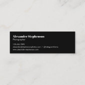 ミニマルモダン白黒クリーン写真 スキニー名刺 (裏面)