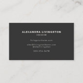 ミニマルモダン白黒サークルモノグラム 名刺 (裏面)