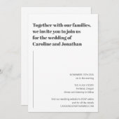 ミニマルモダン白黒シンプル結婚ズ 招待状 (正面/裏面)