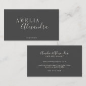 ミニマルモダン白黒スはっきりしたクリプトシック 名刺 (正面/裏面)