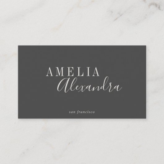 ミニマルモダン白黒スはっきりしたクリプトシック 名刺 (正面)