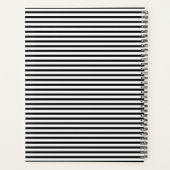 ミニマルモダン白黒ストライプ柄かわいい プランナー手帳 (裏面)