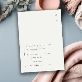 ミニマルモダン白黒タイポグラフィウェディングRSVP エンクロージャーカード