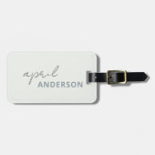 ミニマルモダン白黒ダスキグレイ ラゲッジタグ (正面横)