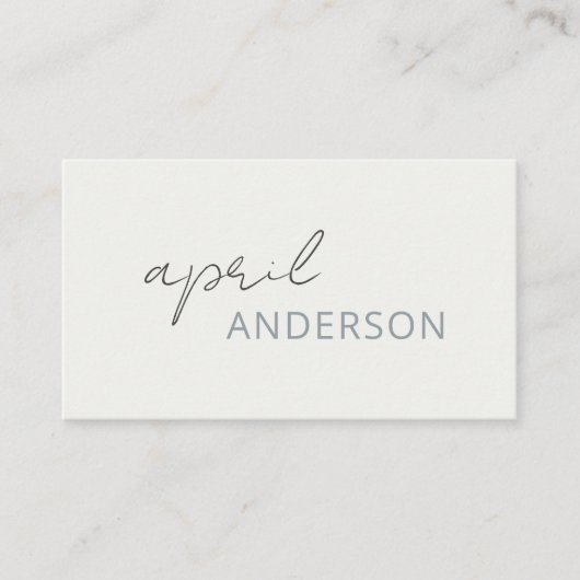 ミニマルモダン白黒ダスキグレイ 名刺 (正面)