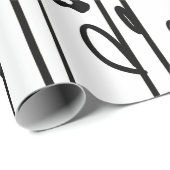 ミニマルモダン白黒ドードルフローラ ラッピングペーパー (ロールコーナー)