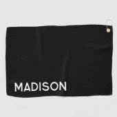 ミニマルモダン白黒パーソナライズされた女子 ゴルフタオル (横)