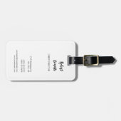 ミニマルモダン白黒パーソナライズされた ラゲッジタグ (正面横)