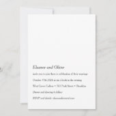 ミニマルモダン白黒フォトQR結婚の 招待状 (正面)