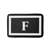 ミニマルモダン白黒モノグはっきりしたラム バスマット (正面)