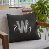 ミニマルモダン白黒モノグラム クッション
