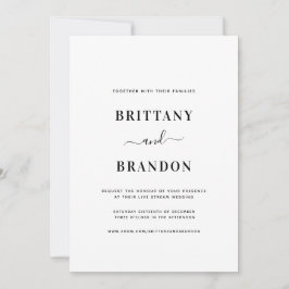 ミニマルモダン白黒ライブストリ結婚ーム 招待状