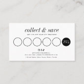 ミニマルモダン白黒ラッシュヘアサロン ロイヤリティカード (裏面)