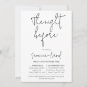 ミニマルモダン白黒リハーサルディナー 招待状 (正面)