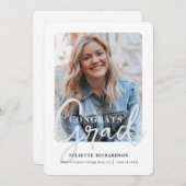 ミニマルモダン白黒写真卒業会 招待状 (正面/裏面)