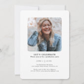 ミニマルモダン白黒写真卒業会 招待状 (裏面)