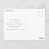 ミニマルモダン白黒写真日付の保存 ポストカード (裏面)