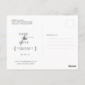 ミニマルモダン白黒写真日付の保存 ポストカード (裏面)